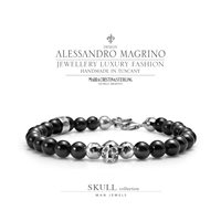Bracciale Maria Cristina Sterling Uomo Teschio in Argento Agata G1942 - G1942